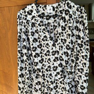 Cabi Rosette Leopard Animal Print Blouse, NWOT, Size XL